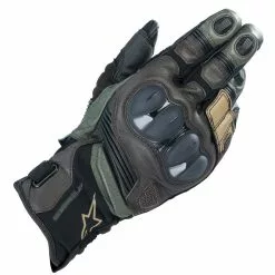 Alpinestars Belize V2 Drystar Motorcycle Gloves (Black/Forest Brown)